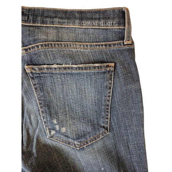 Current/Elliot The Skinny Distressed Jeans Mid Rise Skinny Jeans Love Destroy 30 - Picture 3 of 9